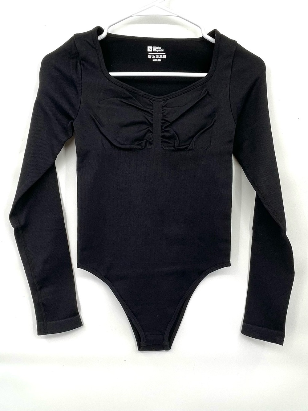 HYZ NWOT black compression long sleeve athletic bodysuit